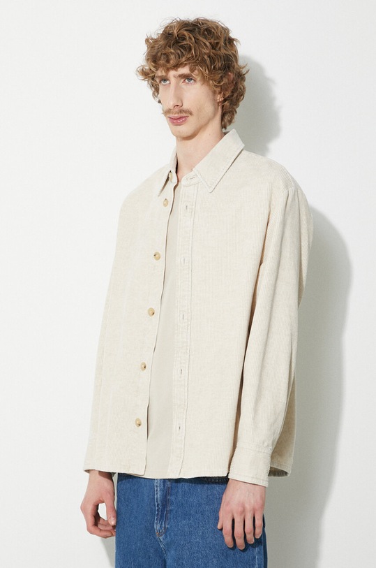A.P.C. linen blend shirt Surchemise Bobby Logo beige COGVV.H02884.AAD