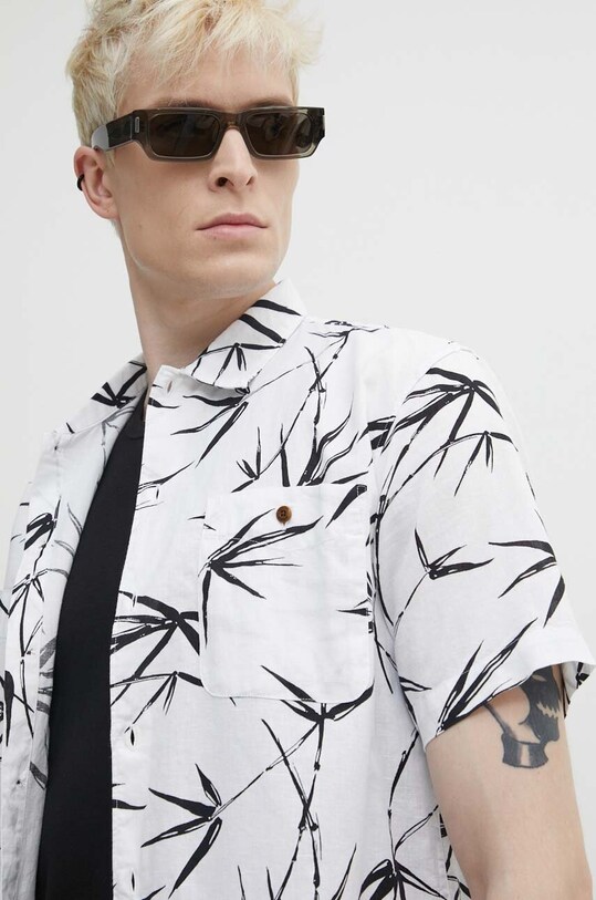 Сорочка з домішкою льону Superdry білий M4010793A.2EB