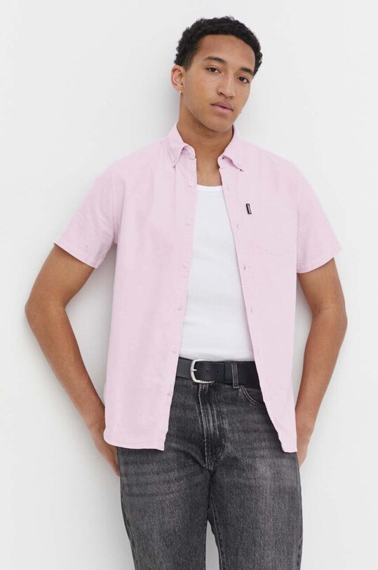 Хлопковая рубашка Superdry casual розовый M4010623A.LPM