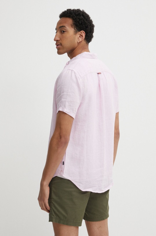 Odzież Superdry koszula lniana M4010608A.M2F różowy