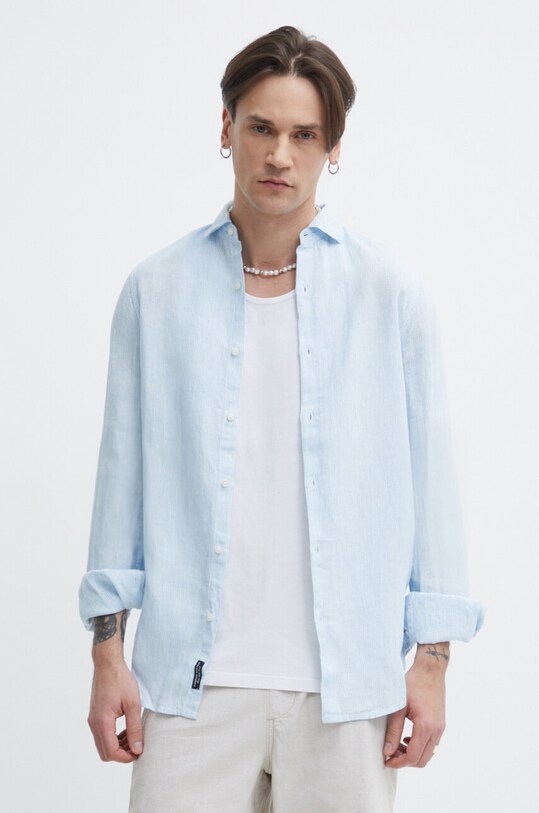 Superdry camasa de in cu modele albastru M4010607A.2EU