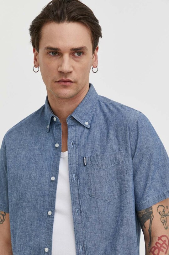 Хлопковая рубашка Superdry голубой M4010886A.JON