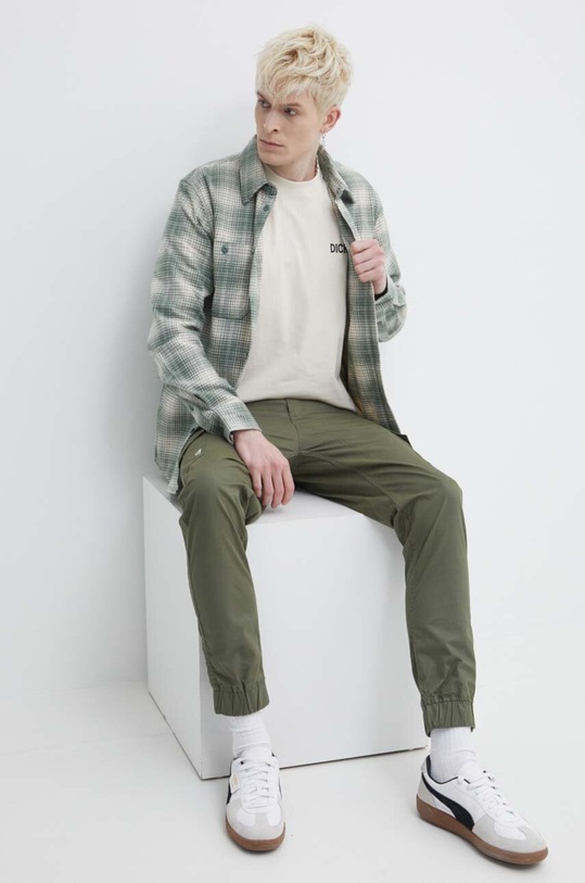 Dickies koszula bawełniana EVANSVILLE LS DK0A4XGT zielony SS24