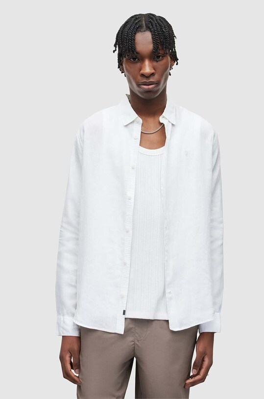 Сорочка з льону AllSaints CYPRESS casual білий MS152Y