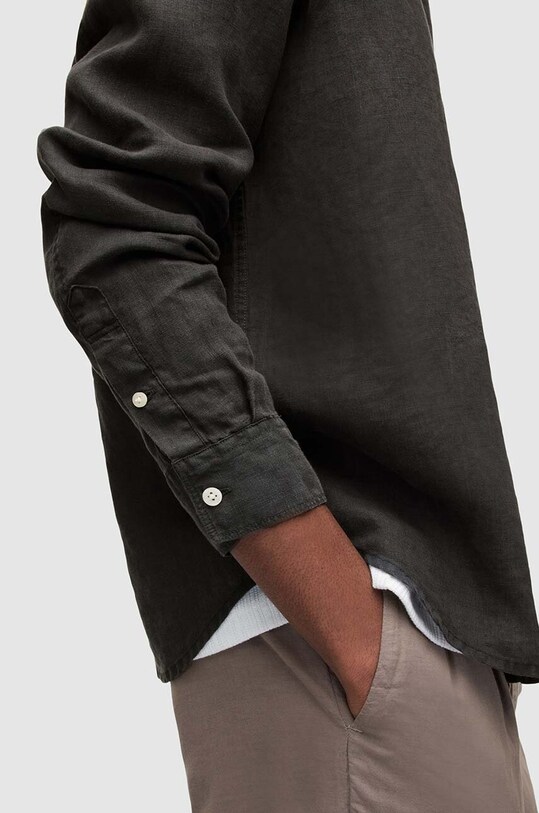 Одяг Сорочка з льону AllSaints CYPRESS MS152Y чорний