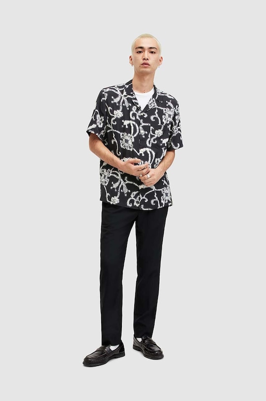 Πουκάμισο AllSaints WEBS μαύρο MS555Z