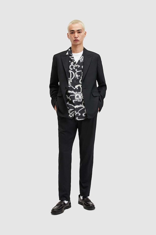 Πουκάμισο AllSaints WEBS MS555Z μαύρο