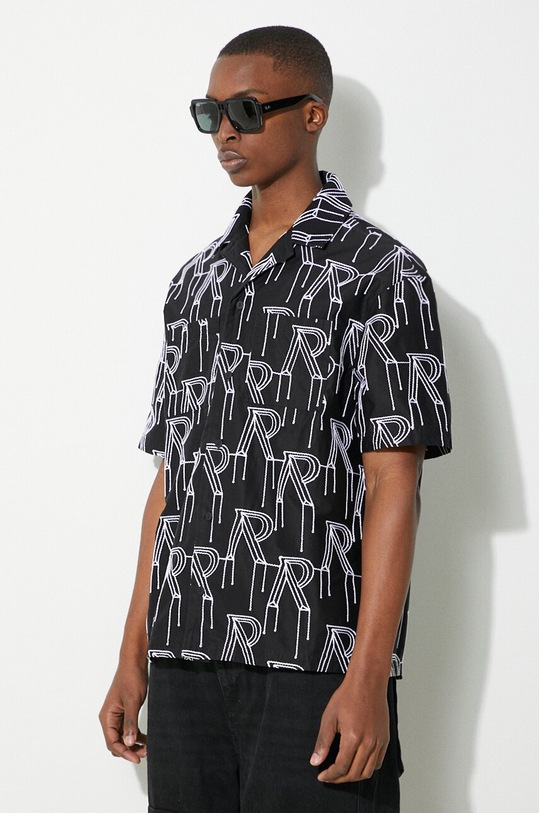 Pamučna košulja Represent Embrodiered Initial Overshirt crna MLM212.01