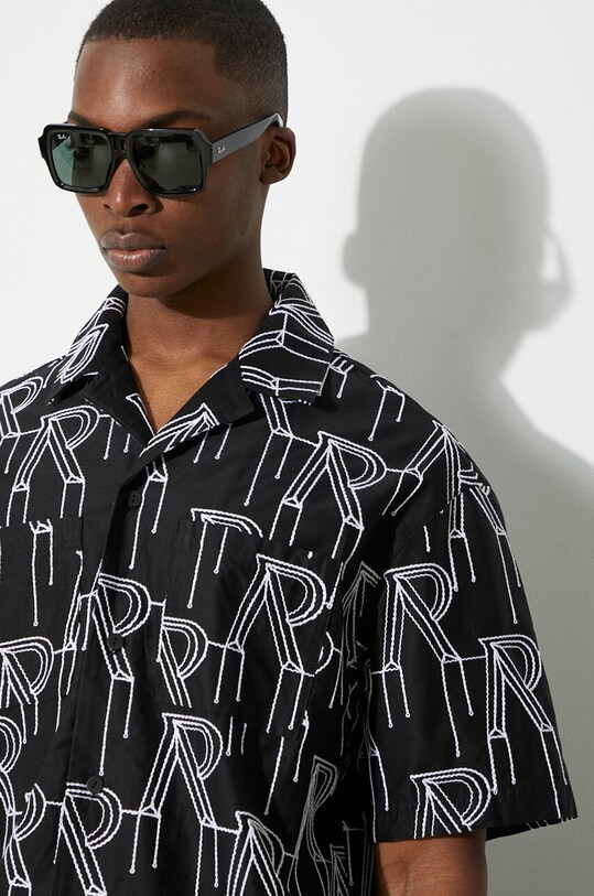 Pamučna košulja Represent Embrodiered Initial Overshirt MLM212.01 crna