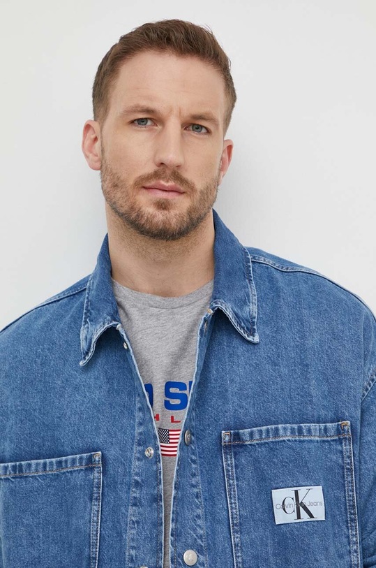 Calvin Klein Jeans kurtka jeansowa niebieski J30J324865