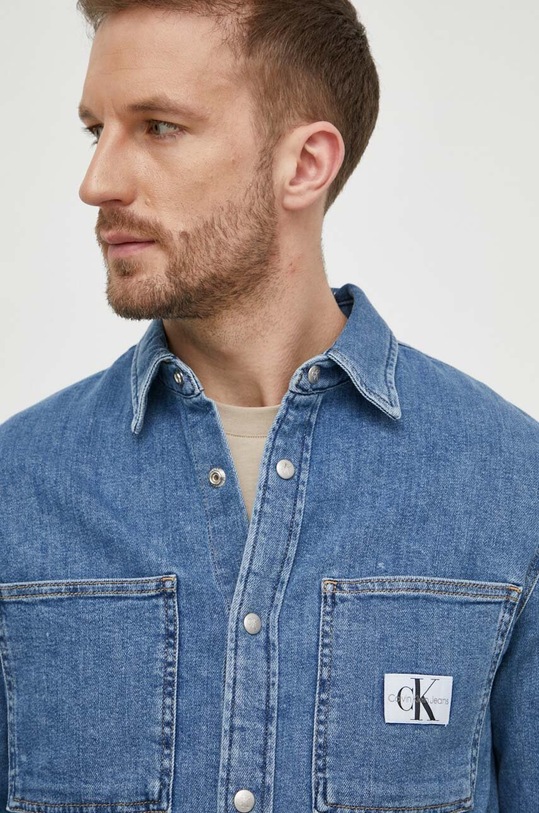 Rifľová košeľa Calvin Klein Jeans modrá J30J324885