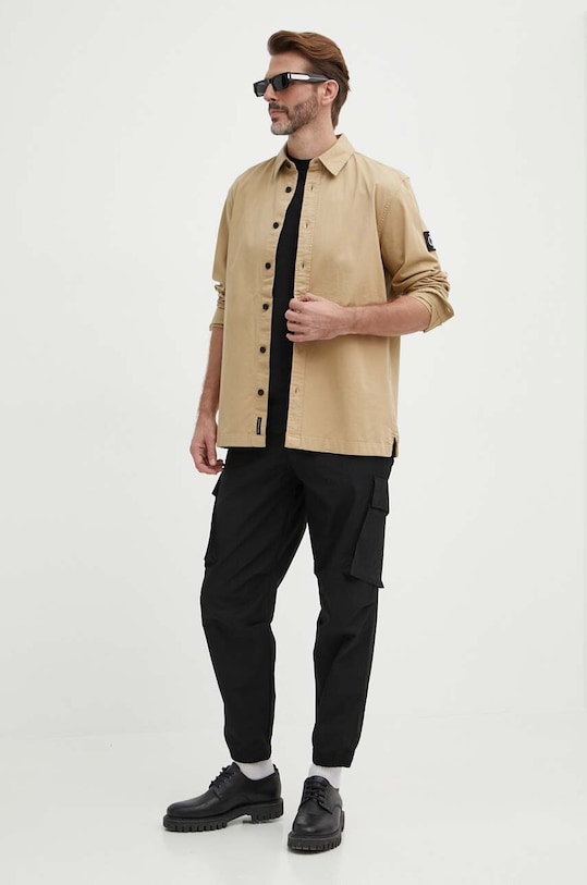 Odzież Calvin Klein Jeans koszula J30J325176 beżowy