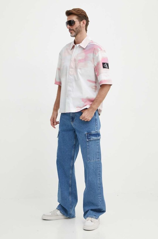 Хлопковая рубашка Calvin Klein Jeans J30J325177 мультиколор SS24