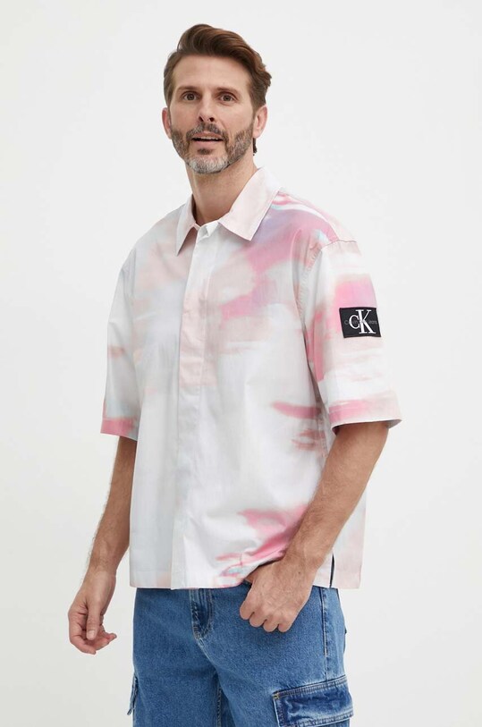 Bavlněná košile Calvin Klein Jeans vícebarevná J30J325177