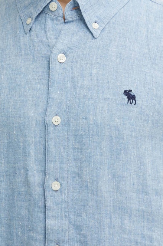 Lněná košile Abercrombie & Fitch KI125.4042.210 modrá