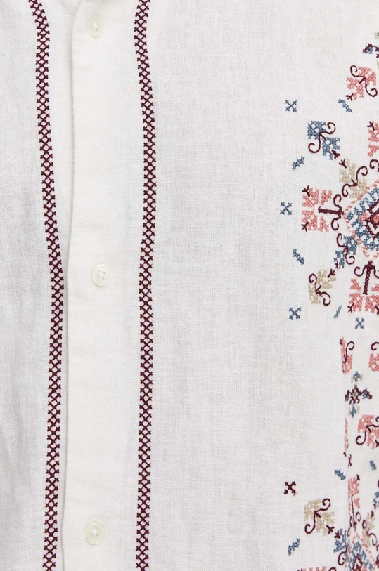 Lněná košile Abercrombie & Fitch KI125.4446.106 béžová