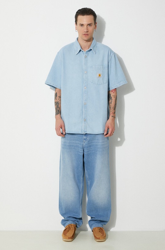 Carhartt WIP denim shirt S/S Ody Shirt I033347.112 blue SS24