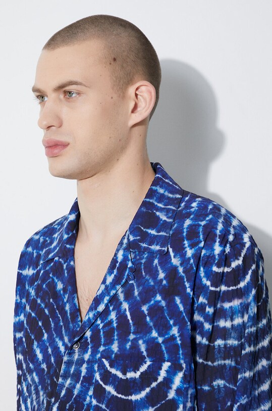 Marcelo Burlon cămașă Aop Soundwaves Hawaii Shirt CMGG001S24FAB0014501 albastru