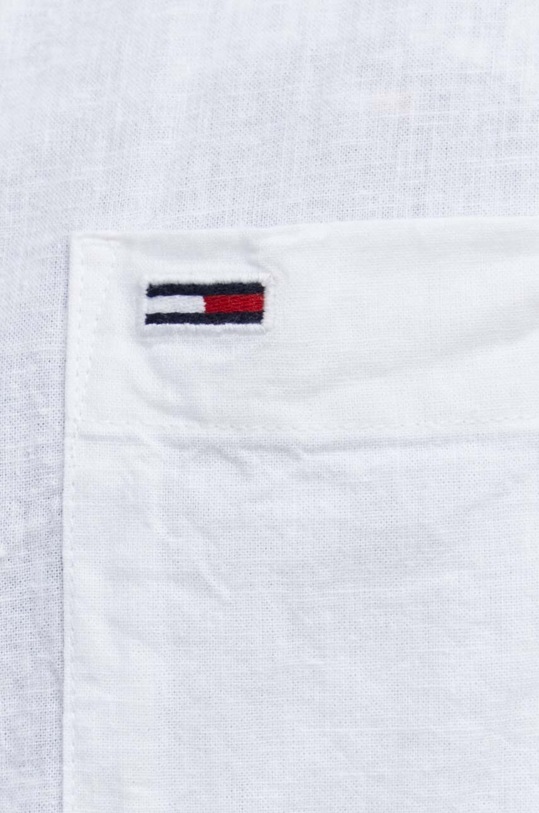 Tommy Jeans cămașă din amestec de in DM0DM18962 alb SS24