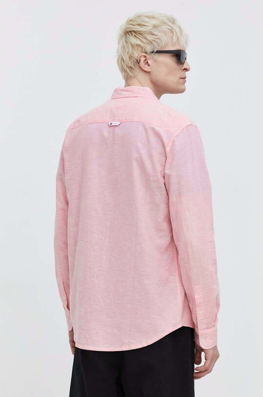 Odzież Tommy Jeans koszula z domieszką lnu DM0DM18962 różowy