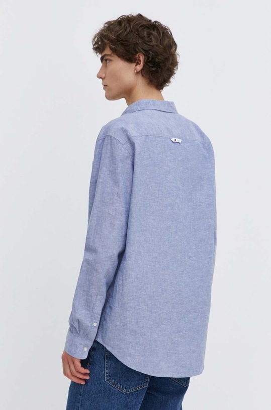 Oblečenie Košeľa s prímesou ľanu Tommy Jeans DM0DM18962 modrá