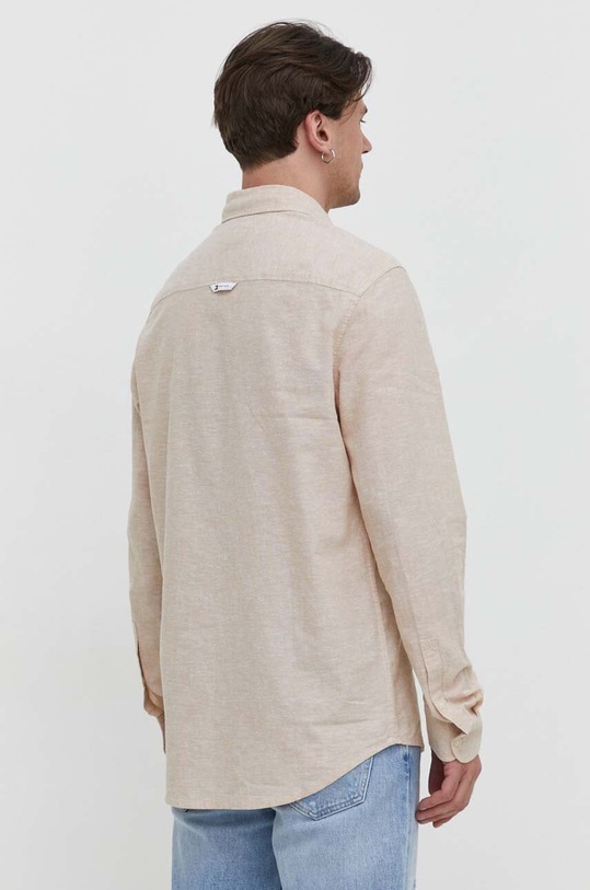 Odzież Tommy Jeans koszula z domieszką lnu DM0DM18962 beżowy