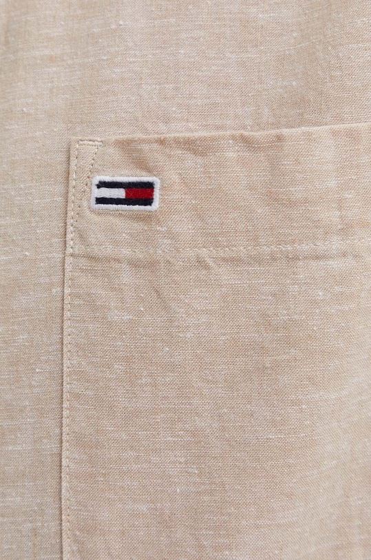 Tommy Jeans koszula z domieszką lnu DM0DM18962 beżowy