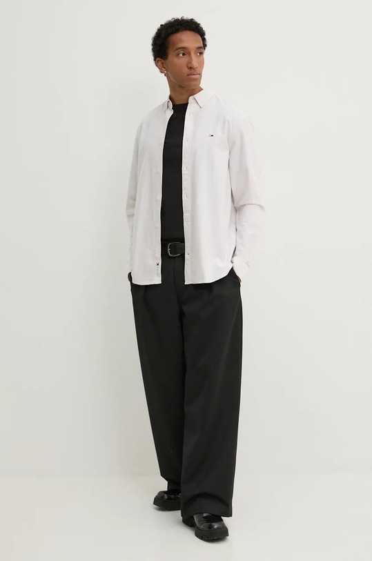 Pamučna košulja Tommy Jeans DM0DM19134 bež AW24