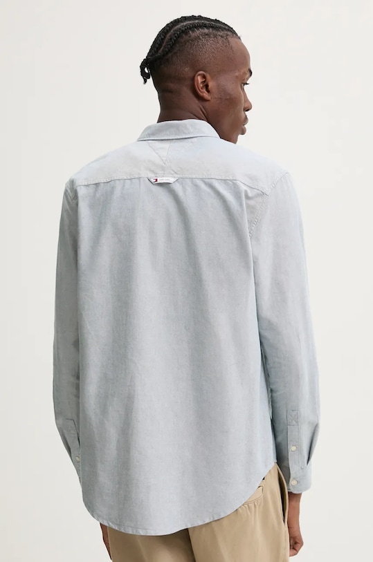Tommy Jeans koszula bawełniana DM0DM19134 niebieski AW24