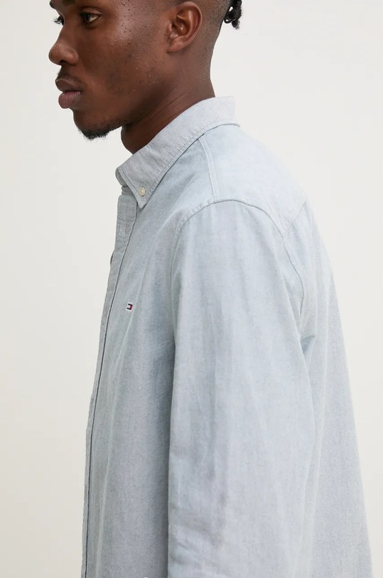 Odzież Tommy Jeans koszula bawełniana DM0DM19134 niebieski