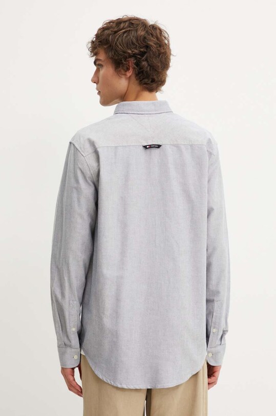 Хлопковая рубашка Tommy Jeans серый DM0DM19134