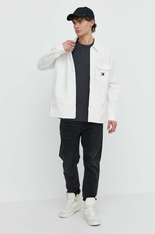 Odzież Tommy Jeans koszula jeansowa DM0DM18331 biały