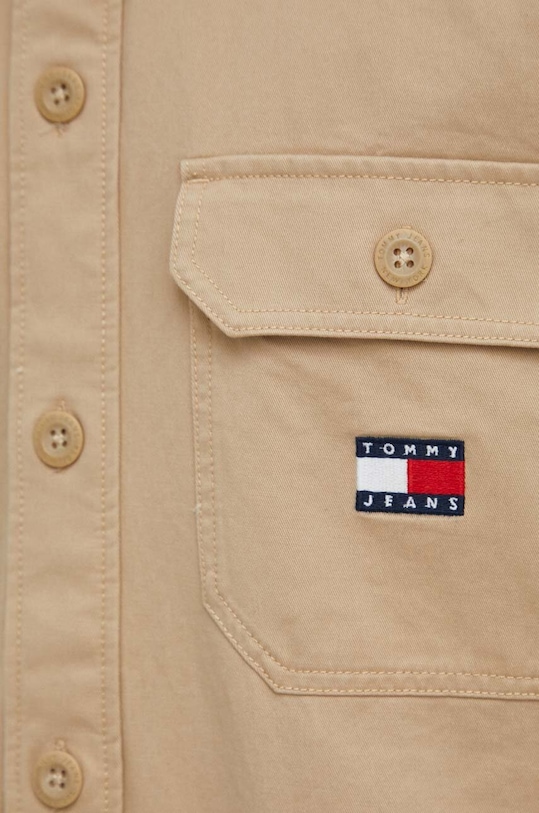 Rifľová košeľa Tommy Jeans DM0DM18331 béžová