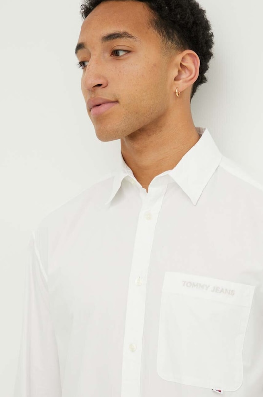 Tommy Jeans koszula bawełniana bawełna beżowy DM0DM18959