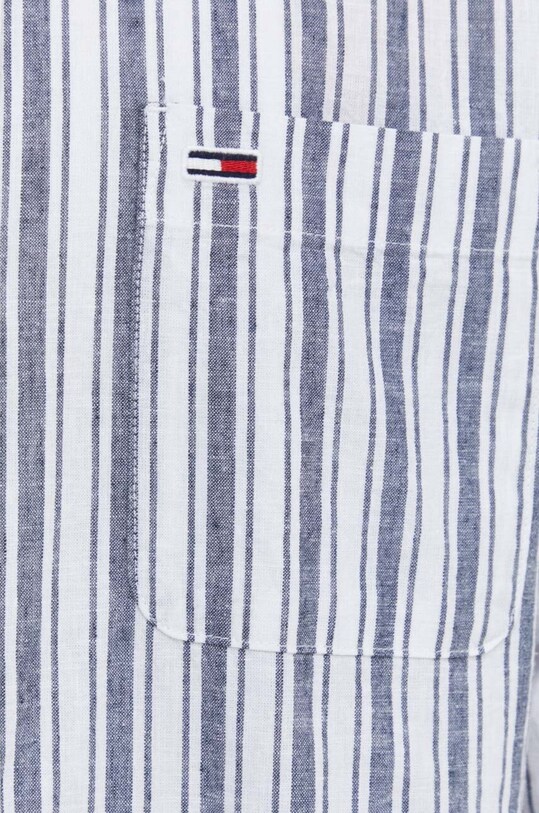 Košile s příměsí lnu Tommy Jeans DM0DM18960 bílá SS24