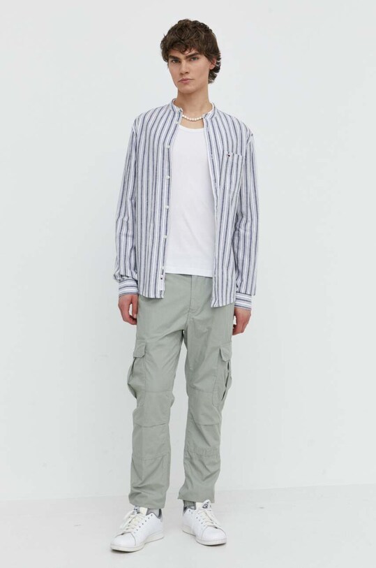 Oblečení Košile s příměsí lnu Tommy Jeans DM0DM18960 bílá