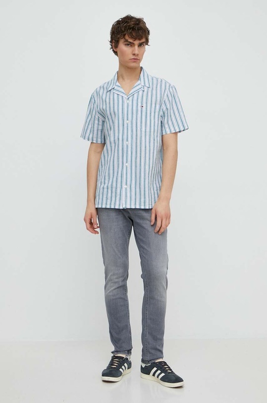 Tommy Jeans koszula z domieszką lnu DM0DM18961 biały SS24
