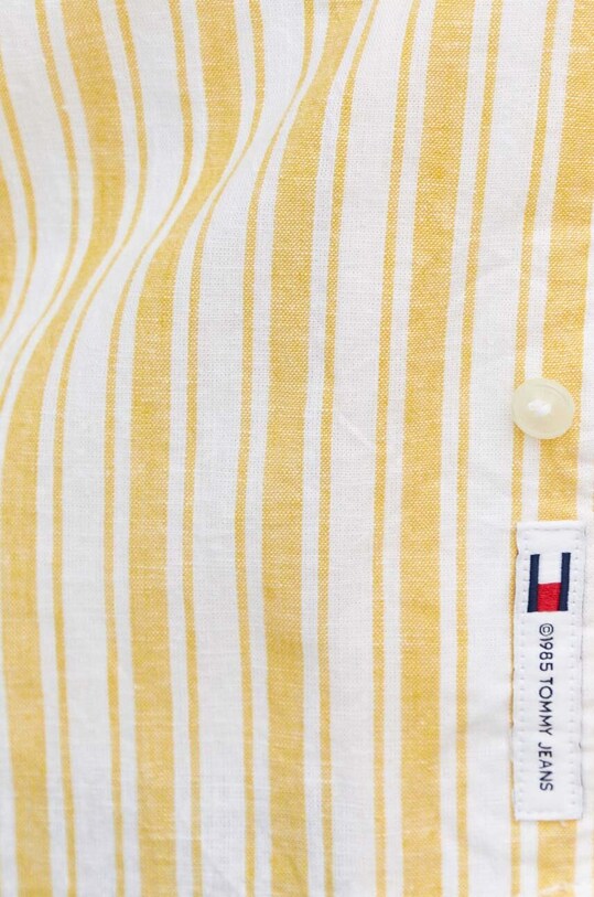 Πουκάμισο με μείγμα από λινό Tommy Jeans DM0DM18961 κίτρινο SS24