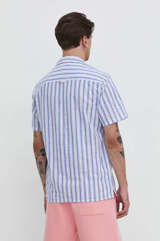 Odzież Tommy Jeans koszula z domieszką lnu DM0DM18961 niebieski