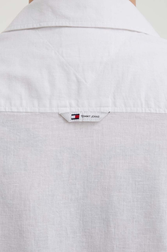 Tommy Jeans koszula z domieszką lnu DM0DM18963 biały