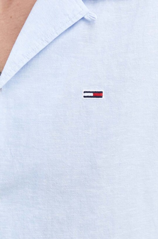 Рубашка с примесью льна Tommy Jeans DM0DM18963 голубой SS24