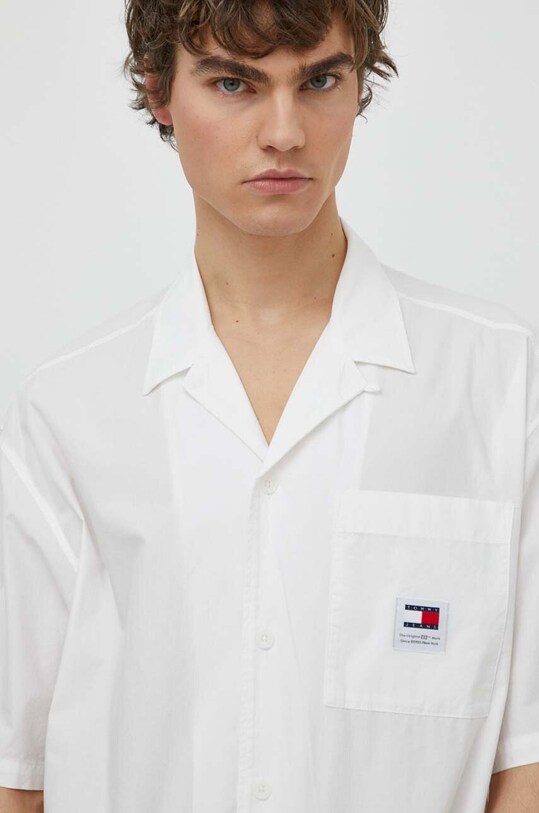 Tommy Jeans cămașă din bumbac alb DM0DM19139