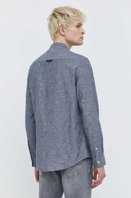 Сорочка з домішкою льону Tommy Jeans сірий DM0DM18964