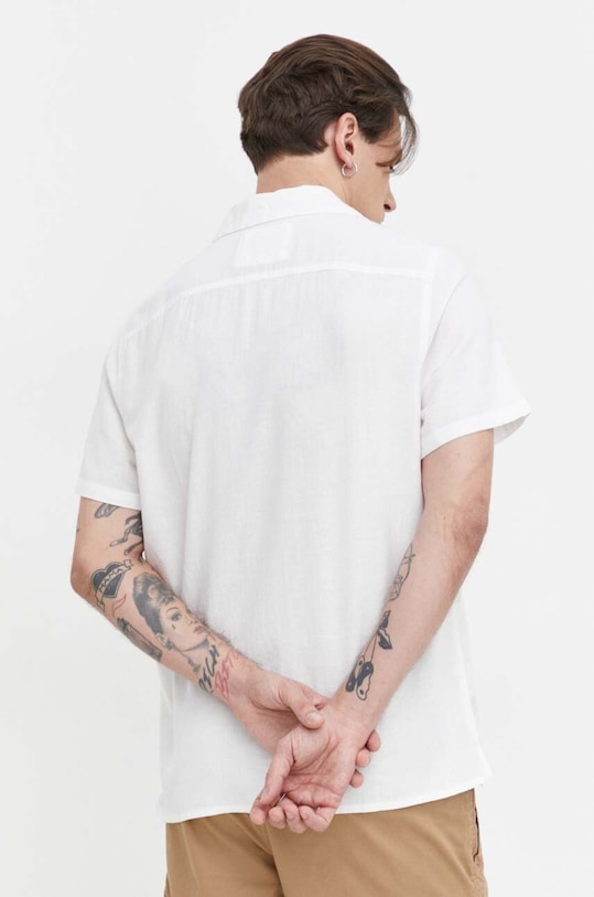 Hollister Co. koszula z domieszką lnu beżowy KI325.4008.105