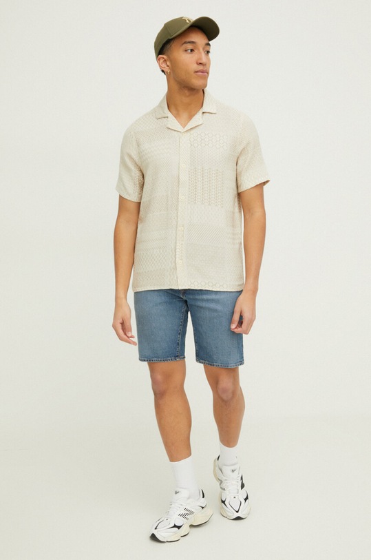 Hollister Co. koszula bawełniana KI325.4021.409 beżowy SS24
