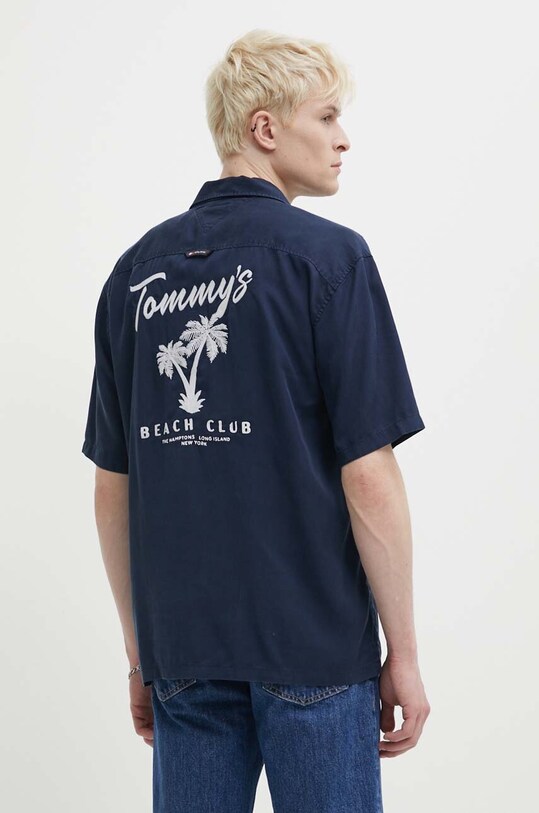 Košeľa Tommy Jeans tmavomodrá DM0DM18945
