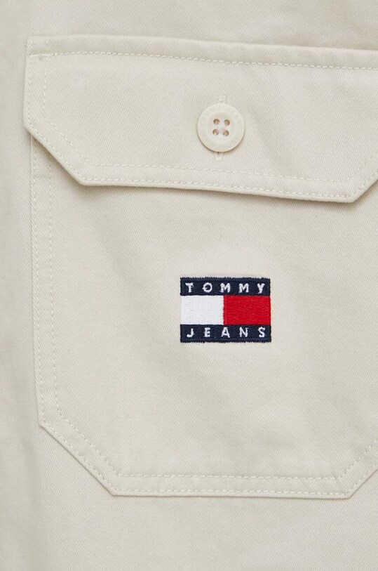 Хлопковая рубашка Tommy Jeans DM0DM18969 бежевый