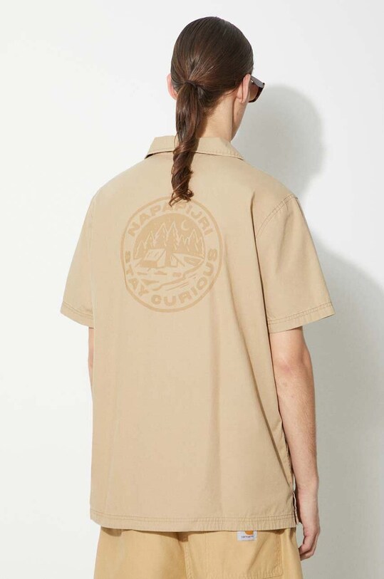 Îmbrăcăminte Napapijri camasa din bumbac G-Boyd NP0A4HQ4N1E1 bej