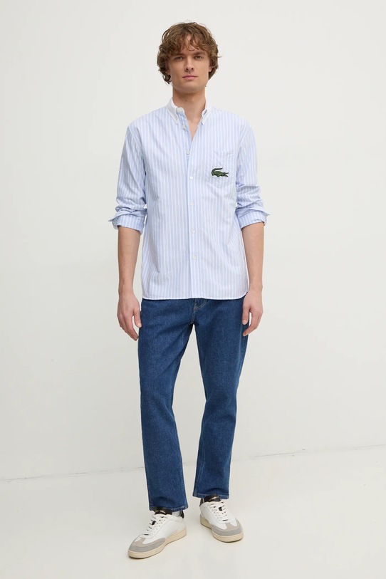 Lacoste camasa din bumbac CH7610 albastru AW24