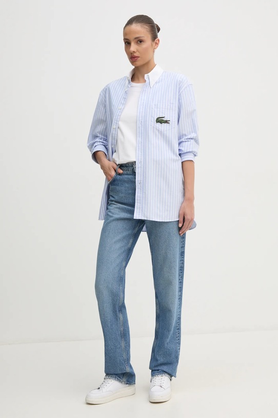 Îmbrăcăminte Lacoste camasa din bumbac CH7610 albastru